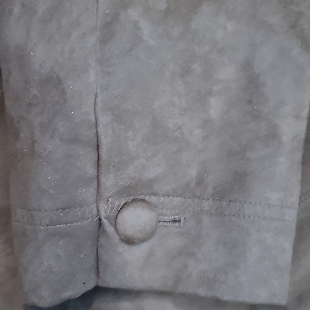 Liz Claiborne faux suede jacket suit blazer beige tan 8 office workwear - Picture 4 of 7